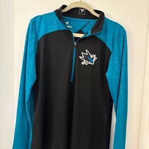 San Jose Sharks Teal and Black Quarter-Zip Sweatshirt